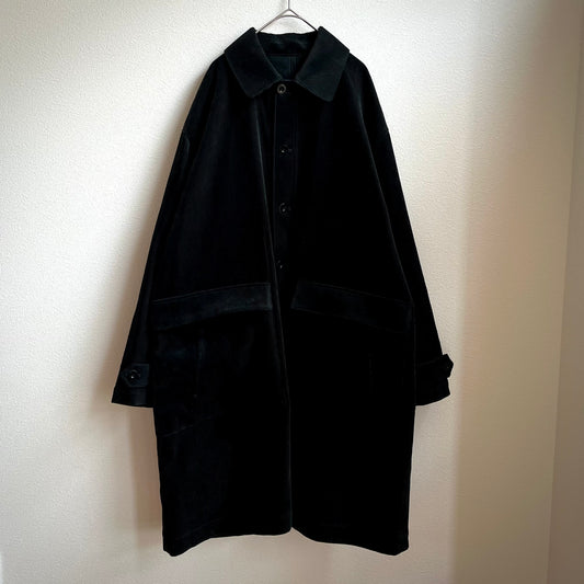 ASEEDONCLOUD Handwerker HW overcoat コーデュロイ素材のダークグリーン色オーバーコート品番262106 正面全体