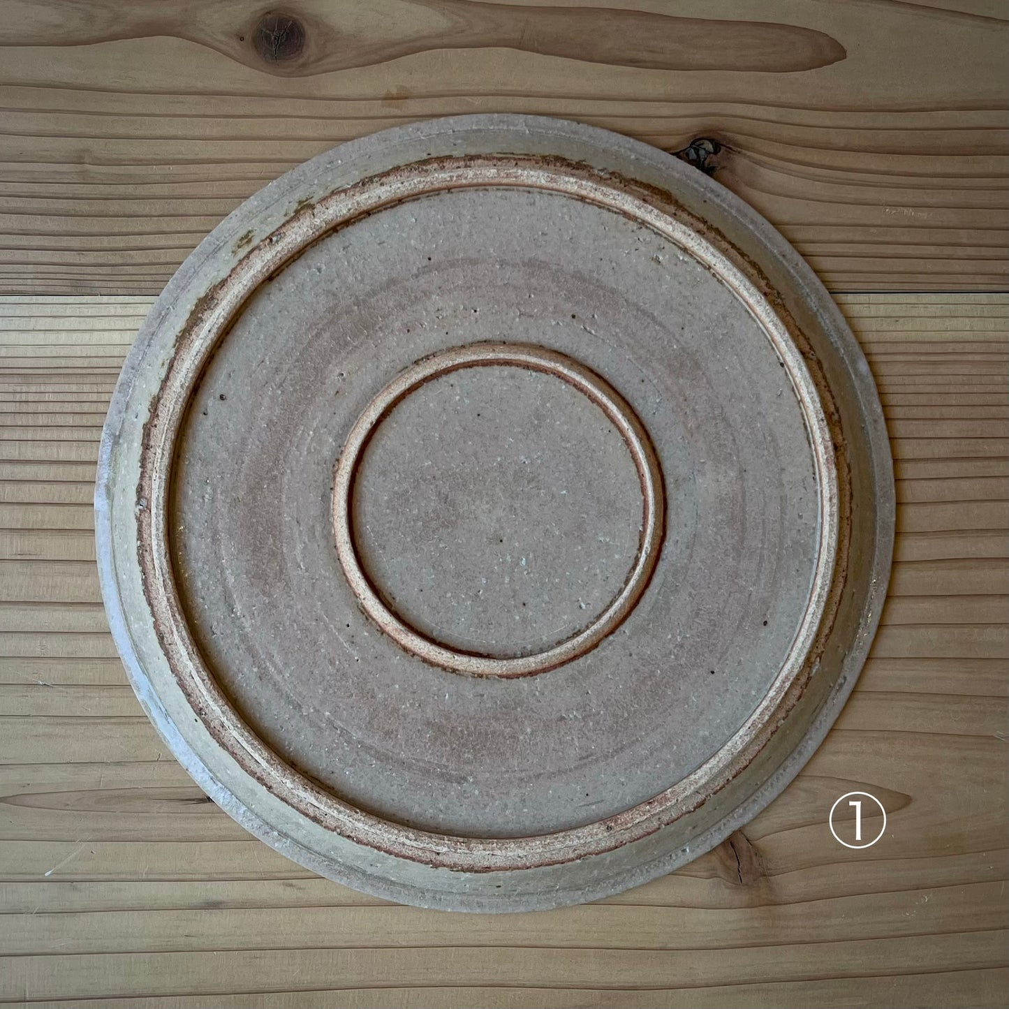 【日月窯】果木灰釉 リム皿 M（約16.5cm）／ 桃・葡萄・李桃
