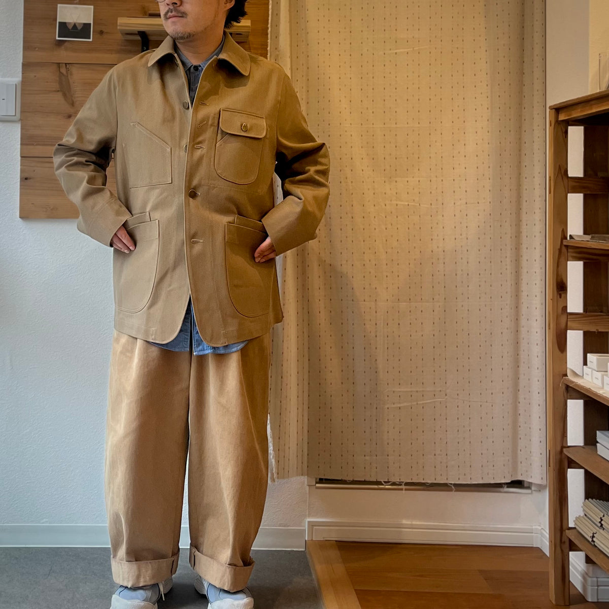 【ASEEDONCLÖUD】Handwerker ミーティングジャケット Khaki｜西脇産ツイル カバーオール 日本製 262206
