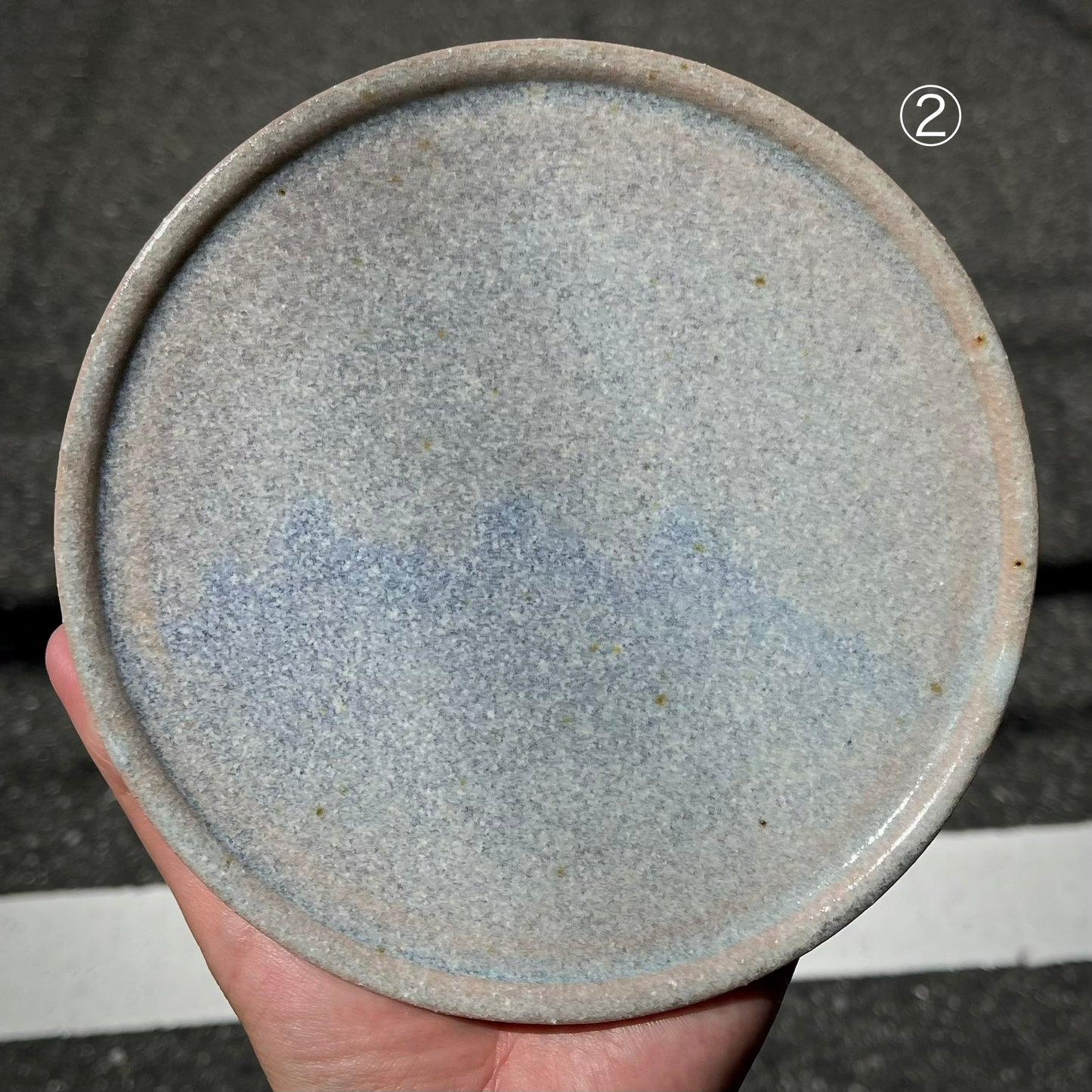 【日月窯】果木灰釉 リム皿 M（約16.5cm）／ 桃・葡萄・李桃