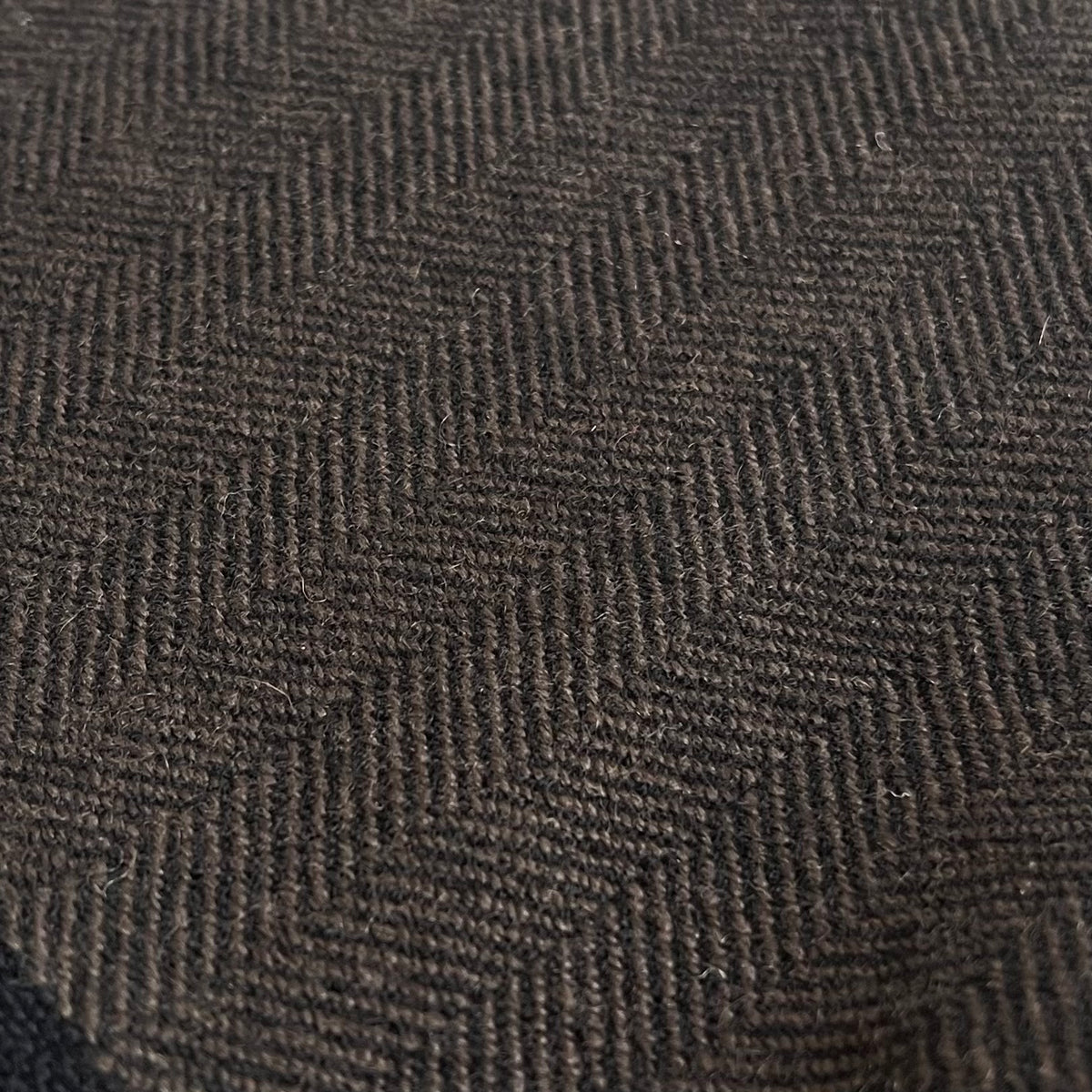 【atdusk】no2 カシミヤストール herringbone｜ヘリンボーン柄 黒×チョコレート 受注生産 日本製