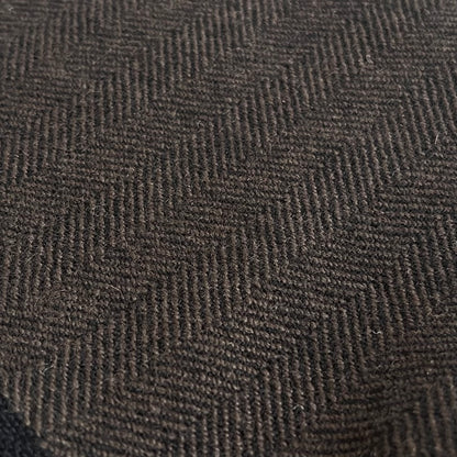 【atdusk】no2 カシミヤストール herringbone｜ヘリンボーン柄 黒×チョコレート 受注生産 日本製