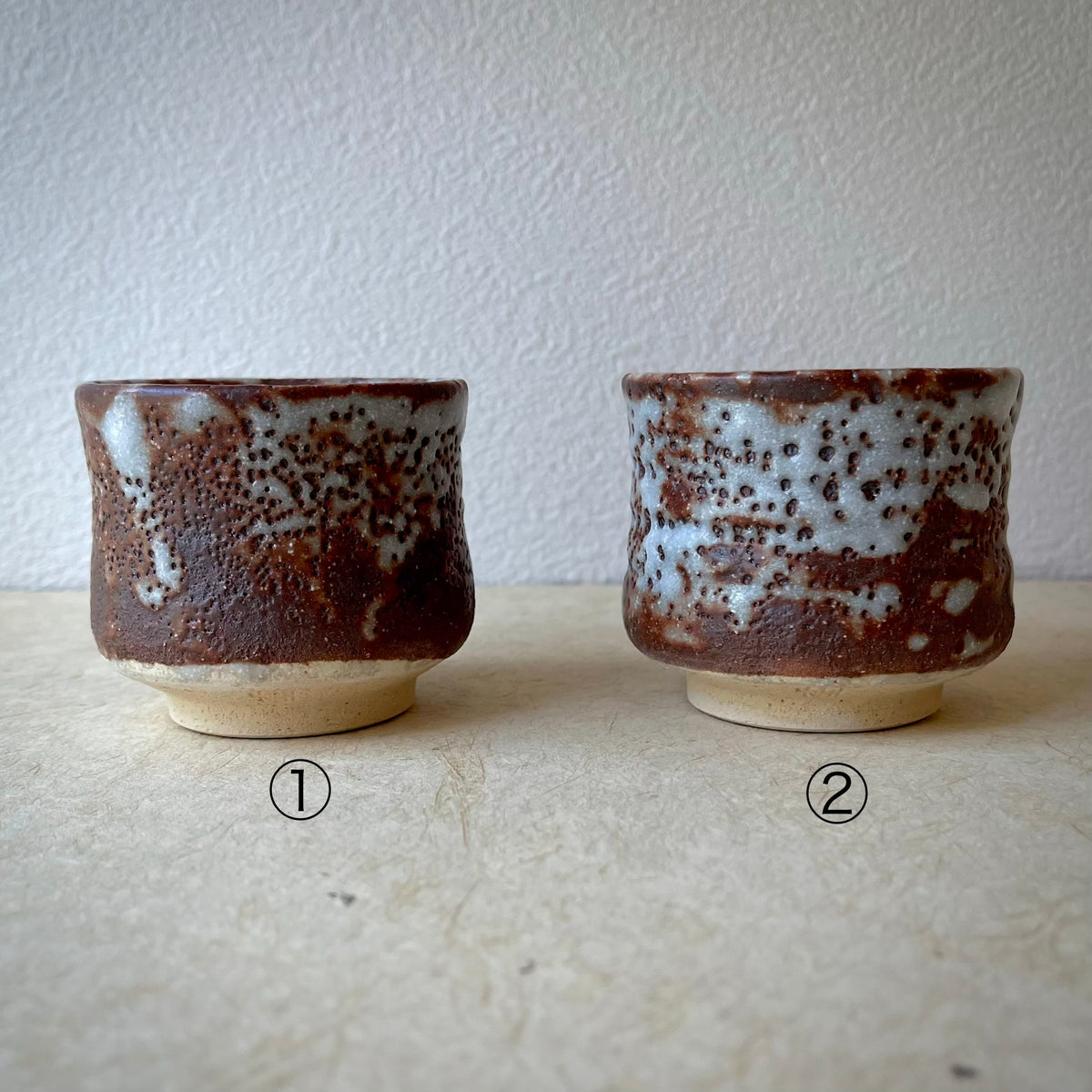 【王子窯】湯呑み 志野釉・鼠志野釉｜約7.5cm 瀬戸焼 愛知県瀬戸市 日本製