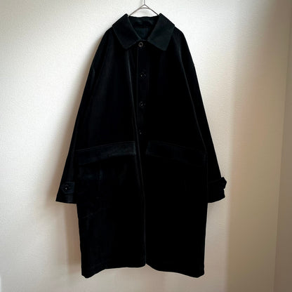 ASEEDONCLOUD Handwerker HW overcoat コーデュロイ素材のダークグリーン色オーバーコート品番262106 正面全体