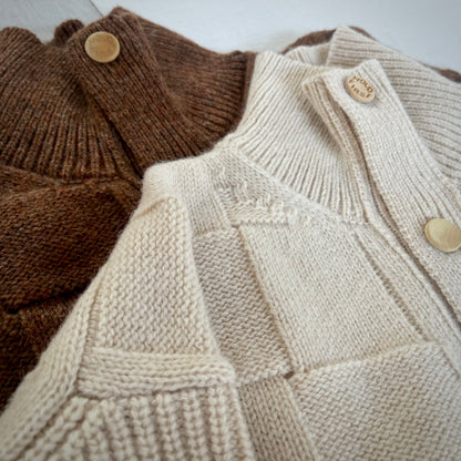 【ASEEDONCLÖUD】Okunensha cardigan（品番: 262803 / レンガ・オフホワイト）カラーが並んだサムネイル