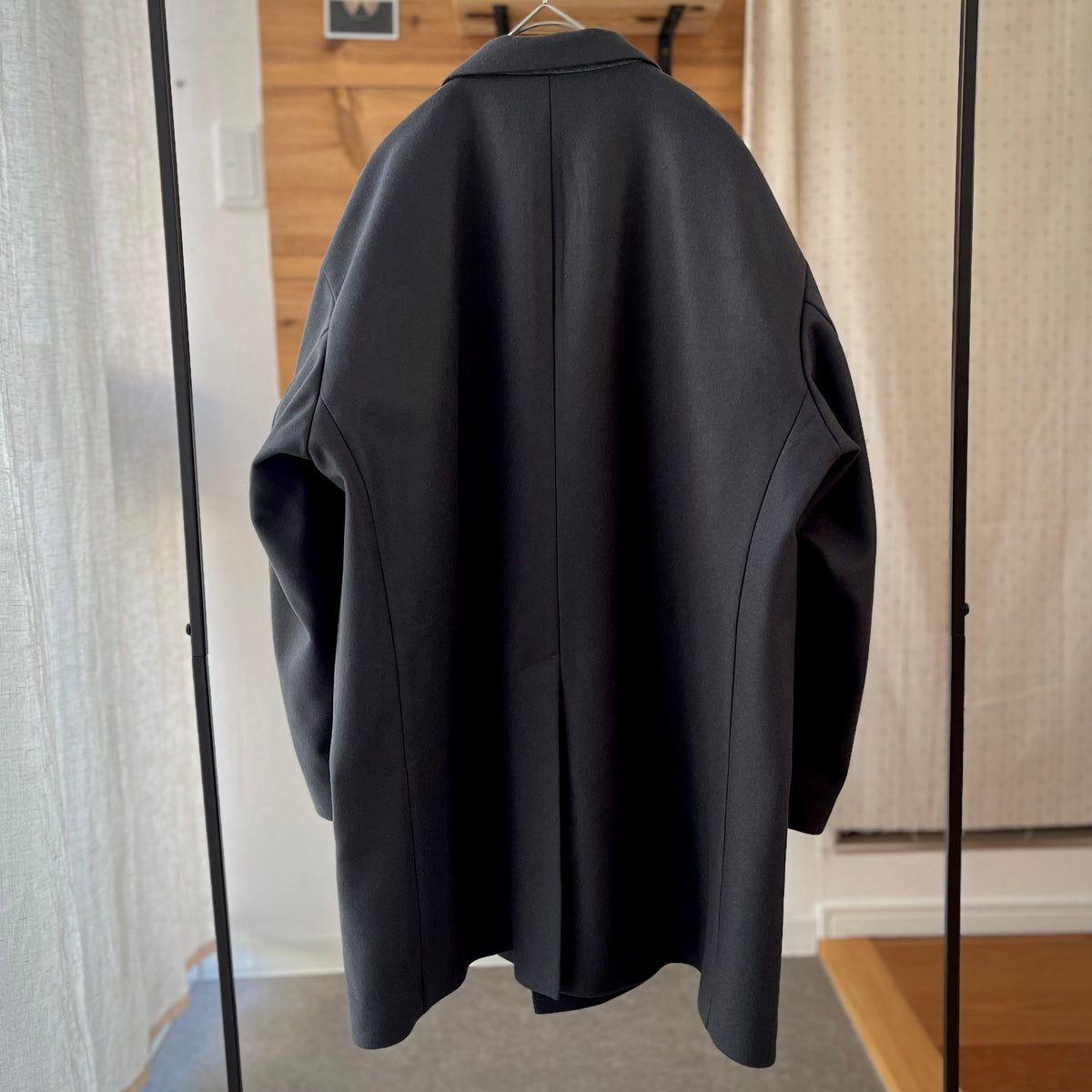 【ASEEDONCLÖUD】Railway uniform coat（品番: 262102 / グレー・メルトン）全体背面シルエット