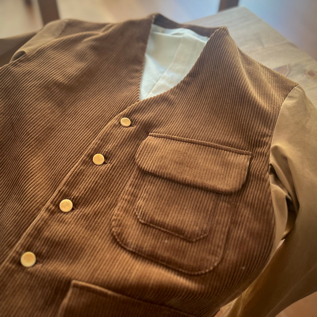 【ASEEDONCLÖUD】レイルウェイユニフォームジャケット Brown｜8Wコーデュロイ×ギャバジン 日本製 262202のサムネイル画像